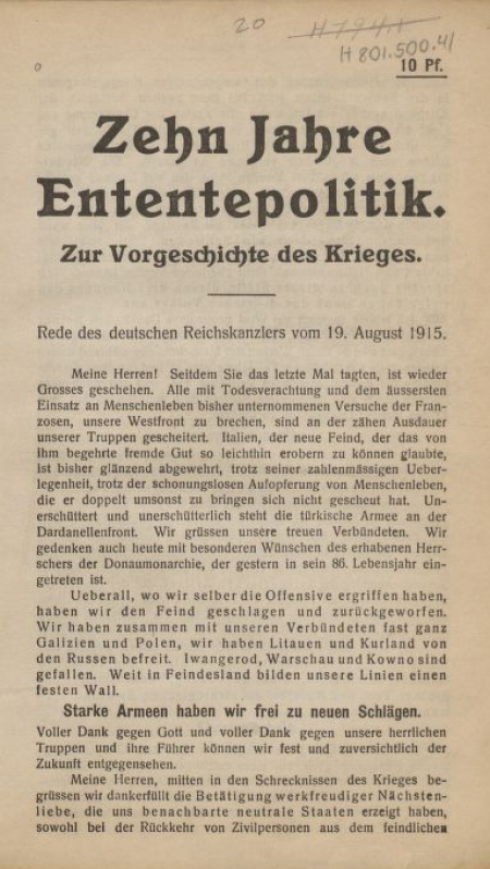 Page of German written document with bold header text at the top