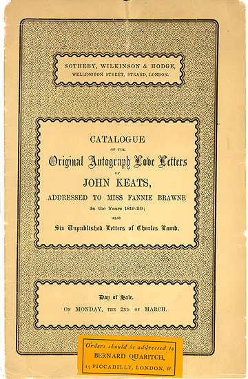 “I shall ever be your dearest love”: John Keats and Fanny Brawne ...