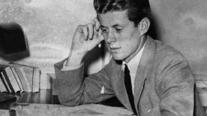 JFK studying at Harvard