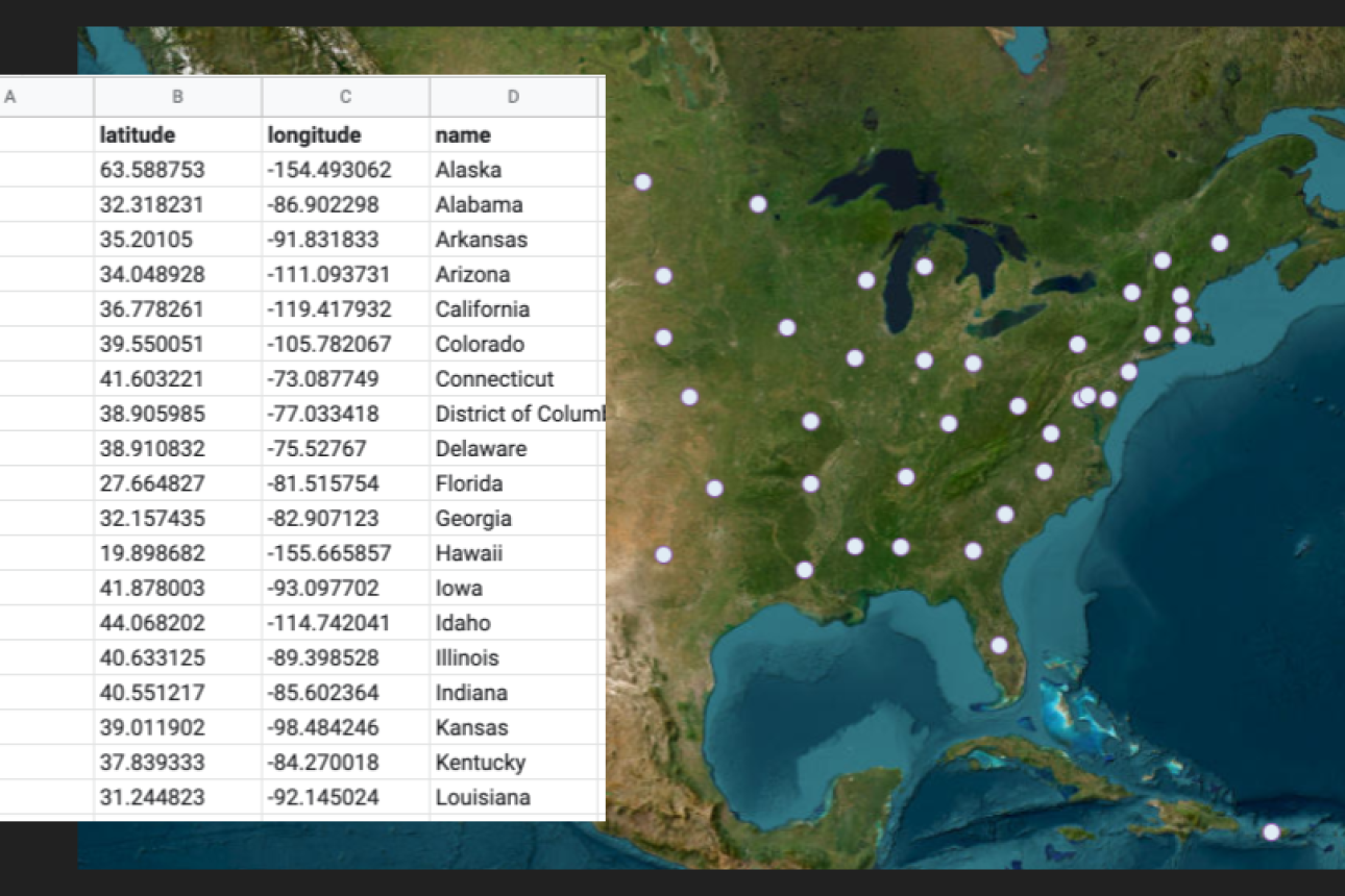 An illustration about the process of mapping spreadsheet data