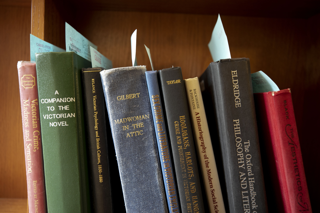 Books waiting to be taken out of the library