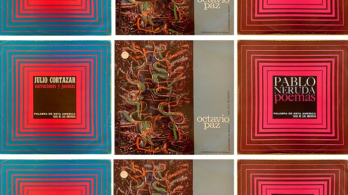 An array of colorful album covers