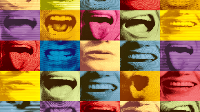 Image of technicolor mouths singing