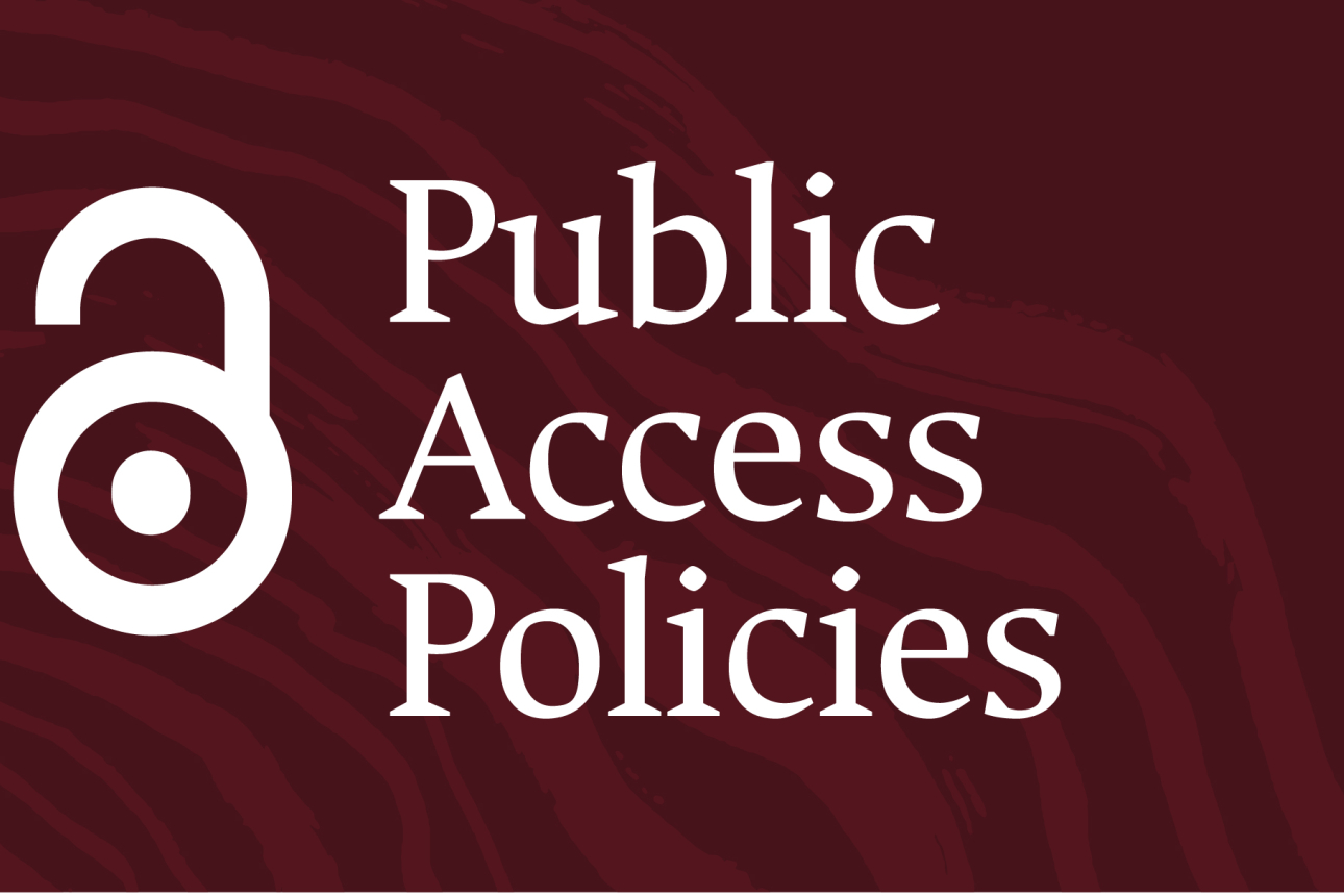 A graphic with the event title "Public Access Policies"
