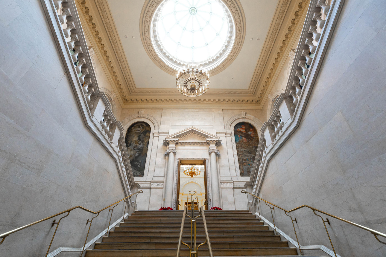Interior stairs of the Widener Library