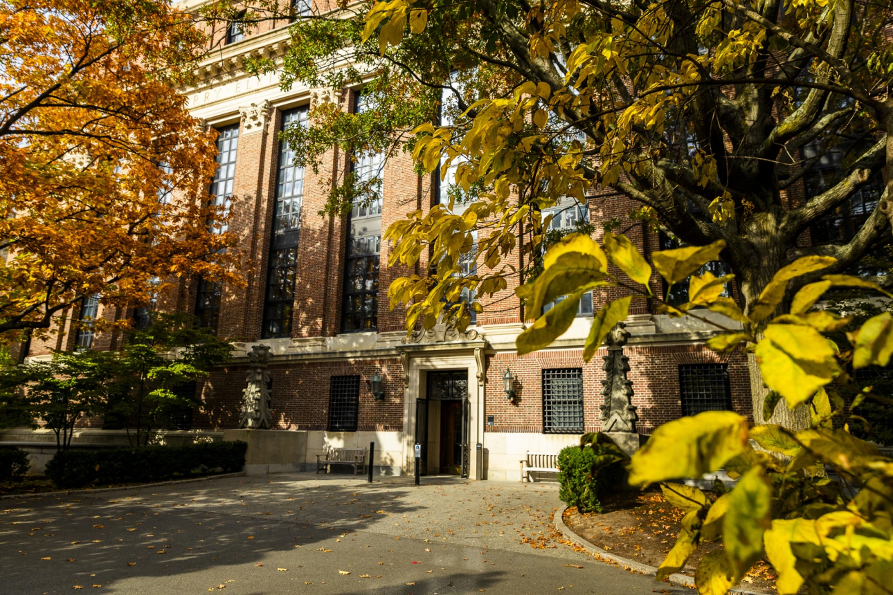 The Mass Ave entrance to Widener Library