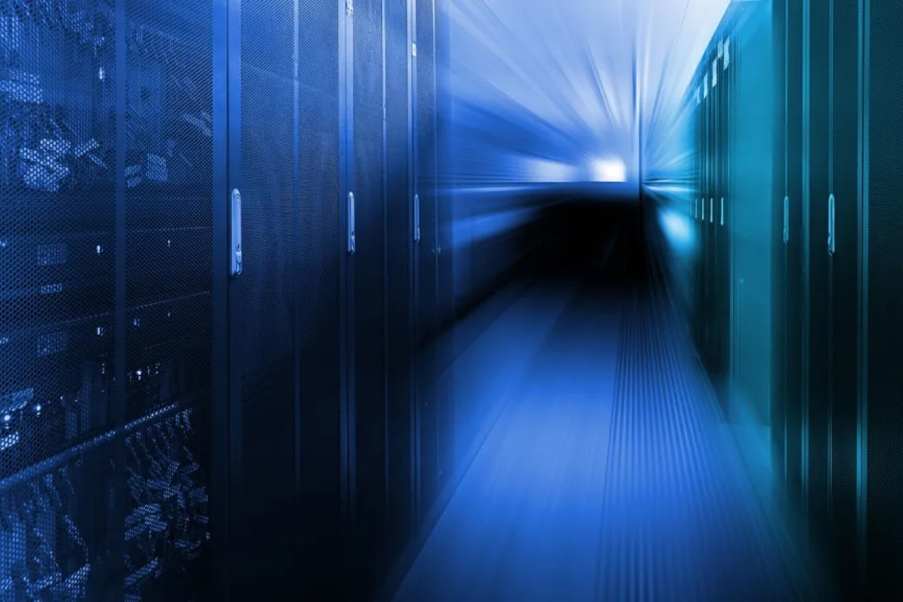 An illustration of a data processing center