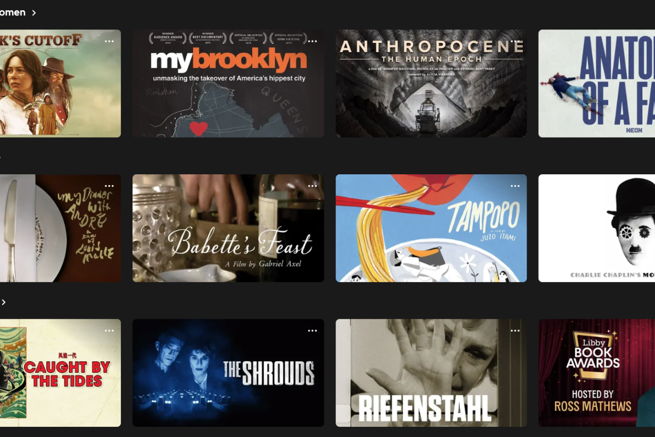 A screenshot of the Kanopy streaming interface.