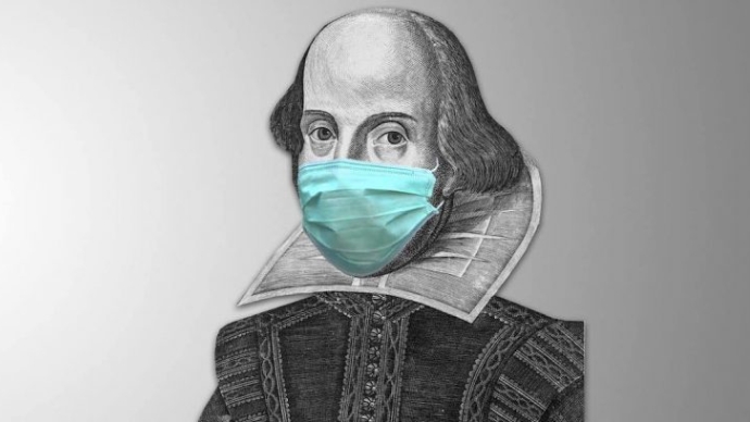 Shakespeare in Covid mask