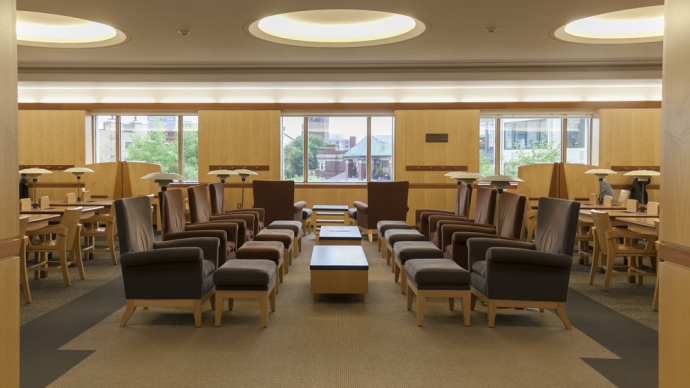 The Donatelli Reading Room in Lamont Library