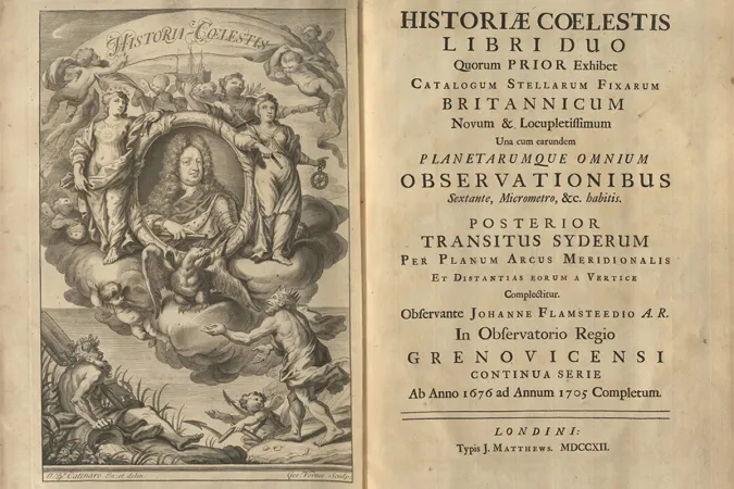 A slightly cropped scan of an opening with a frontispiece engraving by Vertue after a 1712 portrait on the verso and the title page on the recto.
