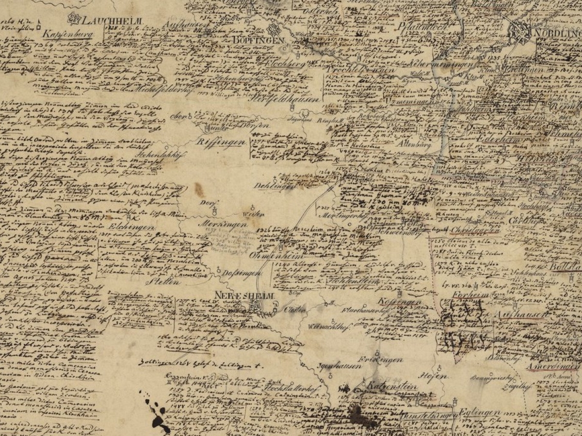Manuscript map of Bavaria from 1813