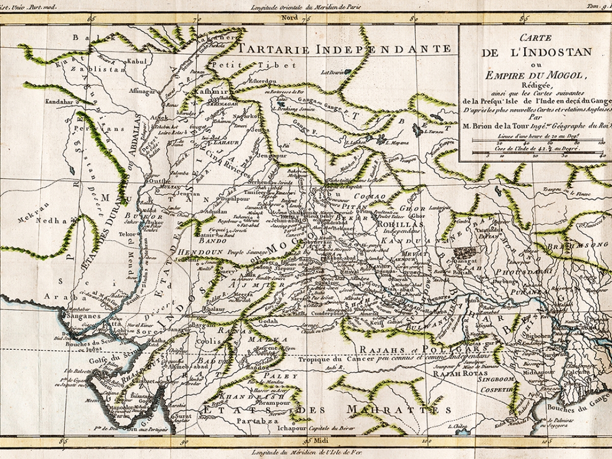 Map of Mogol Empire, circa 1700s.