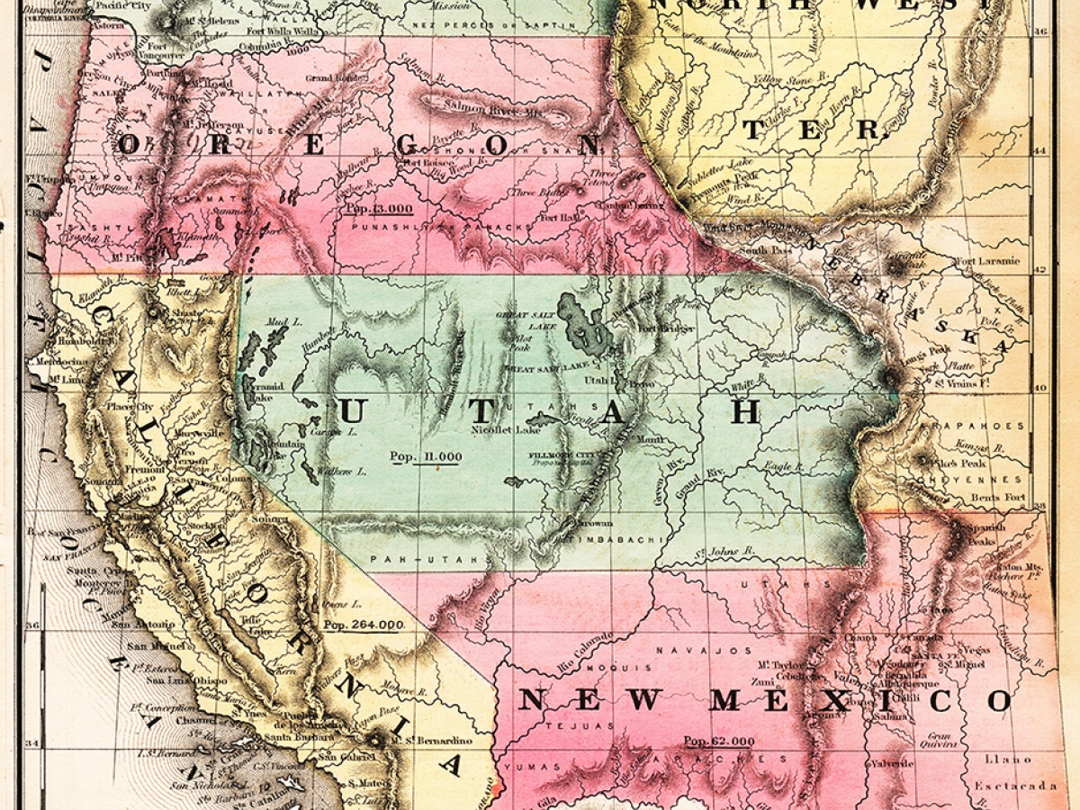 Map of Western United States, 1853