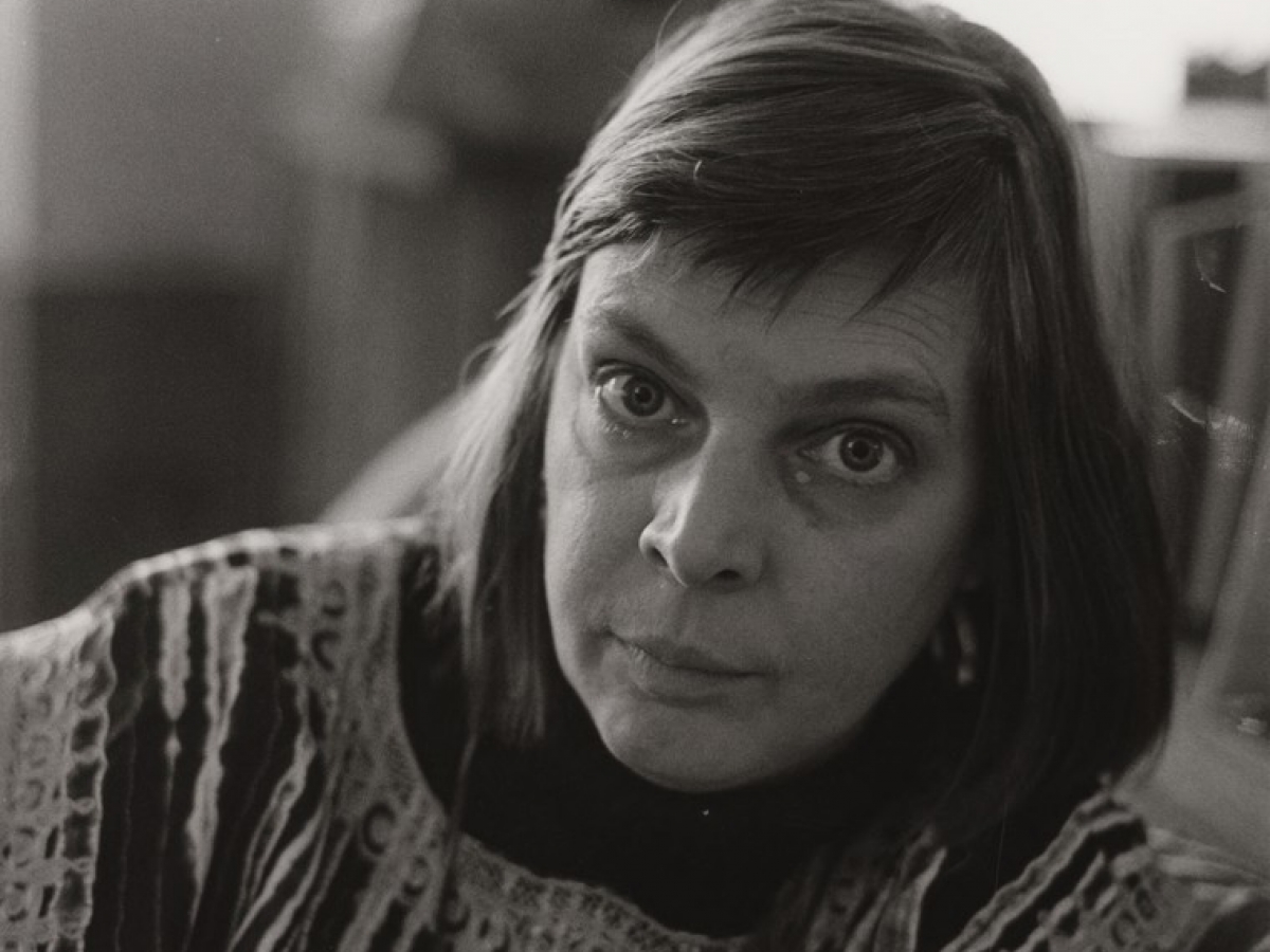 Joyce Mekeel looks at the camera