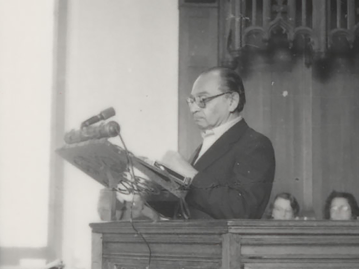 Gustavo Gutiérrez at HDS Dudleian lecture, 1984