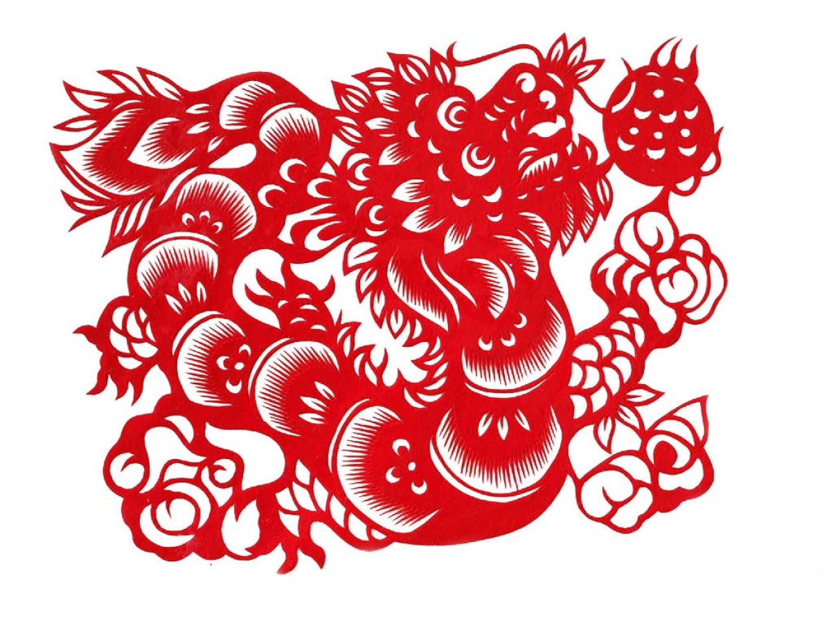 Stylized red dragon