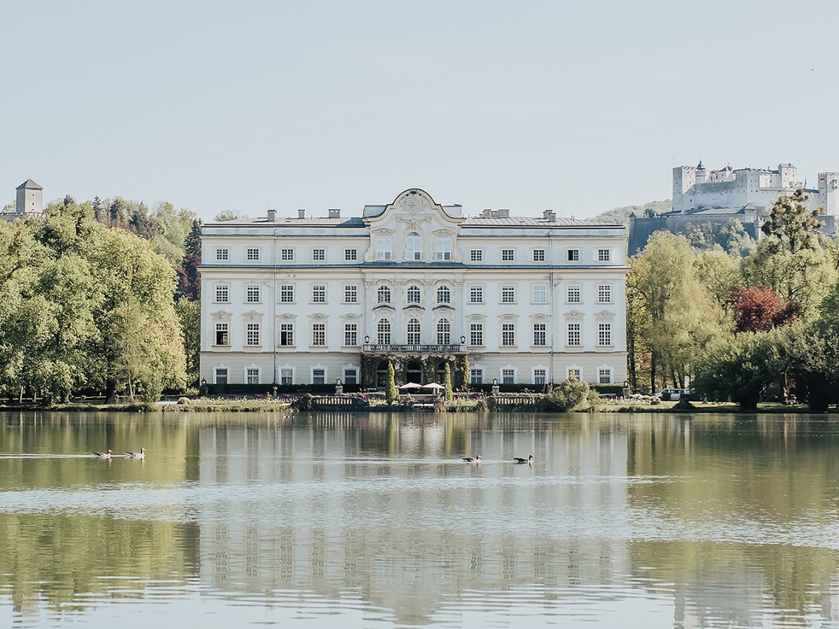 View of Schloss Leopoldskron in Salzburg, Austria