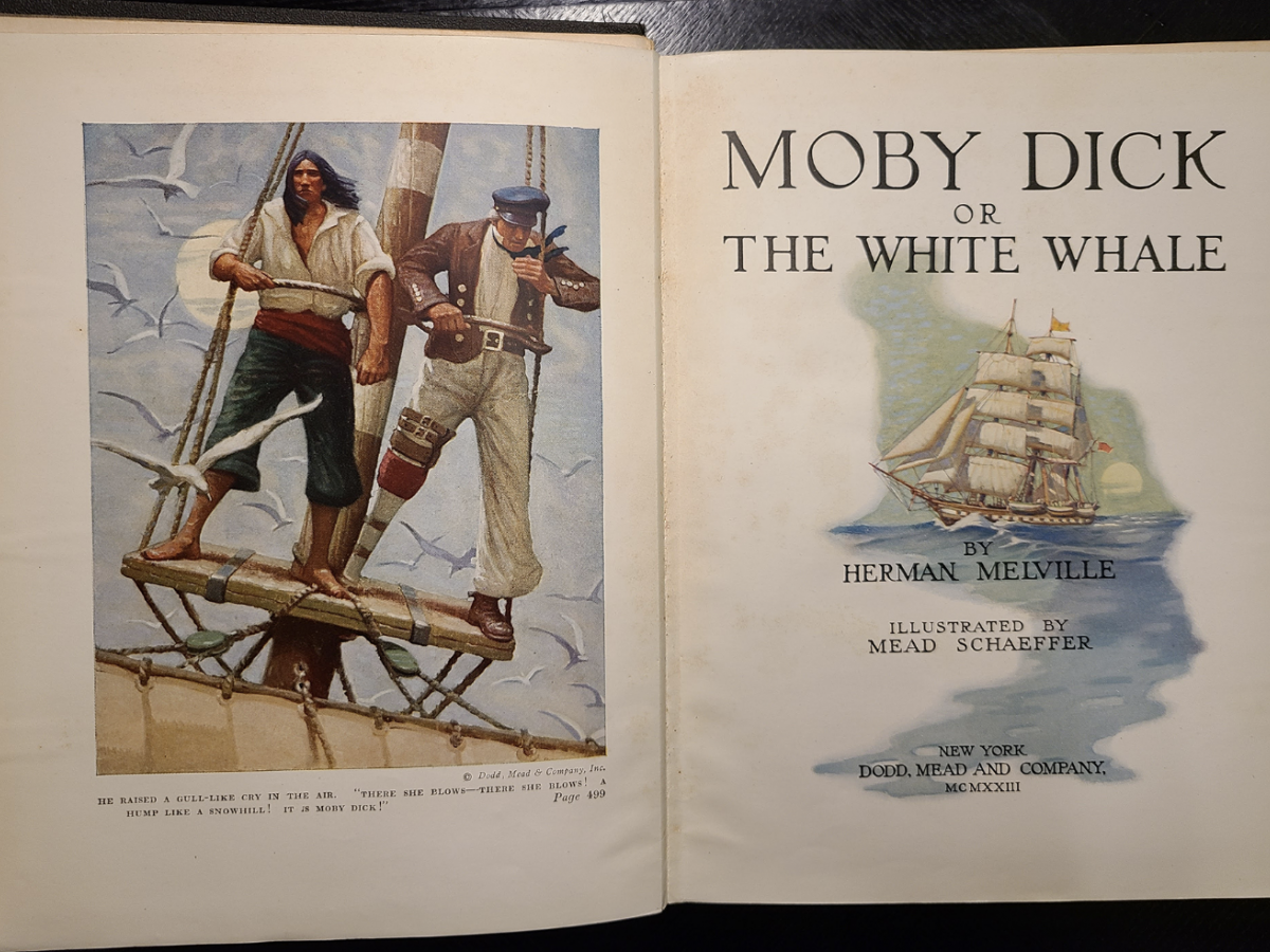 title page of an illustrated Moby Dick