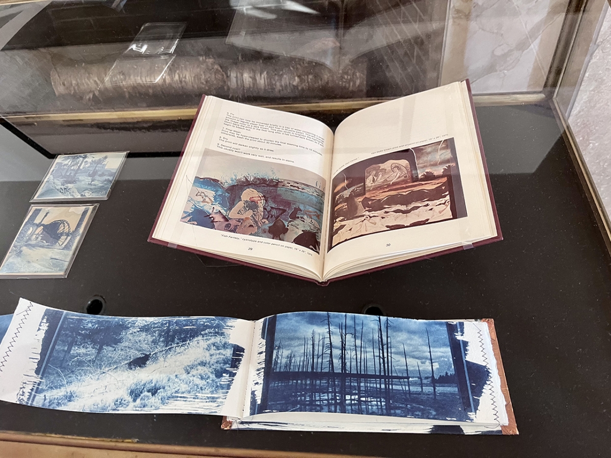 View of right side of display case