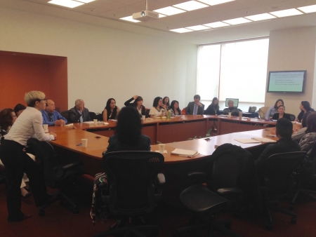 Mexican embassy diversity training with people sitting around a large table