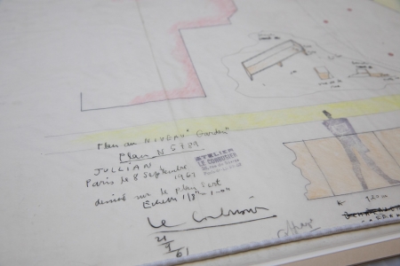 Architectural drawing by Le Corbusier from Loeb Design Library. 