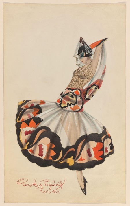 Costume design for "Carmen" by Georges de Pogédaïeff, 1930.