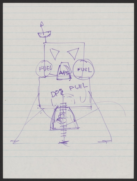 Neil Armstrong’s sketch of the Lunar Module made during a visit to his home in Wapakoneta, Ohio, to explain the upcoming Apollo 11 mission to his father, Stephen