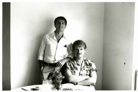 David Kermani and John Ashbery. Photograph by Clarice Rivers, Summer 1977. © Clarice Rivers.