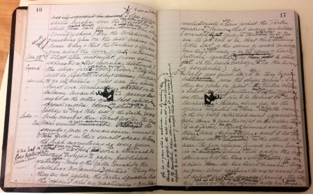 A page from Helen Tisdel De Wollant's diary, circa 1920-1925​.