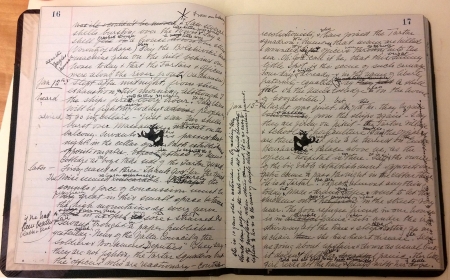 A page from Helen Tisdel De Wollant's diary, circa 1920-1925.
