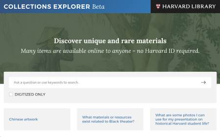 Screenshot of collections explorer