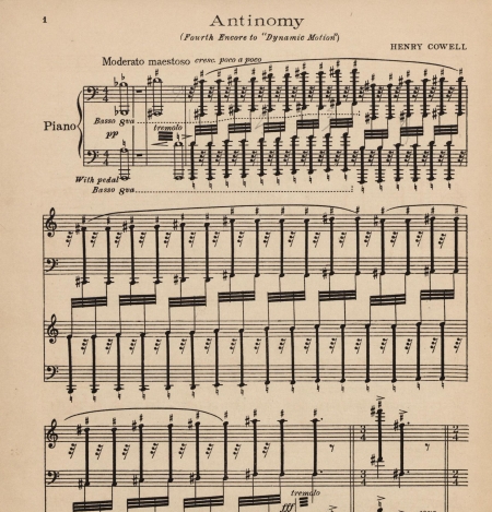 Antimony, the fourth encore to Dramatic Motion, by the American composer Henry Cowell (1897-1965).