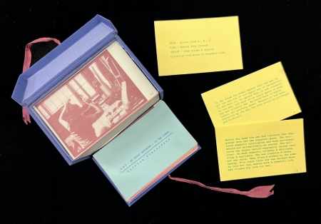Artists book made with colored index cards