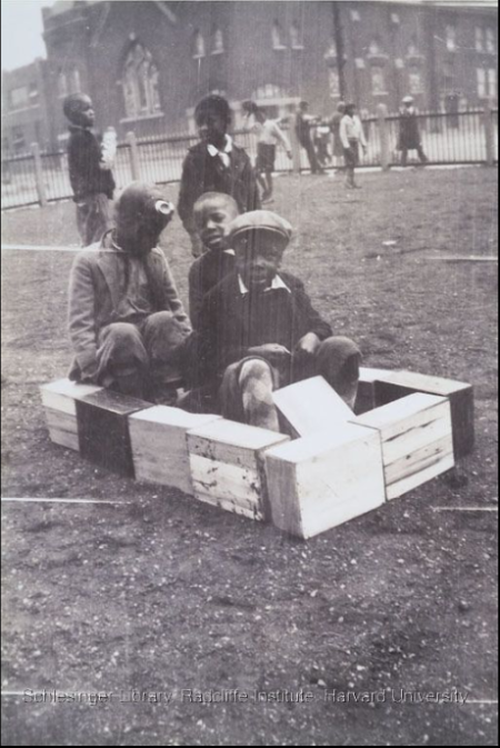 African American school children playing outdoors circa 1932-33