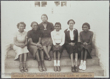 Group portrait of Black women graduates of Sedalia Public School, circa 1938-1939 