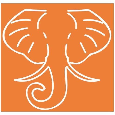 The logo of HathiTrust, which is a drawing of an elephant