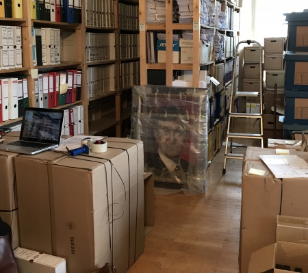 Boxes of archival material