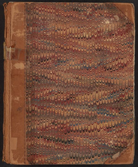 One of Parker's marbled journals