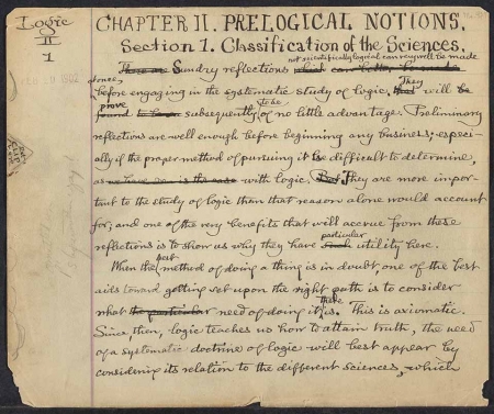 Charles Peirce Prelogical Notions manuscript.