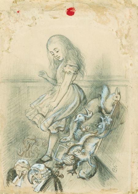 A drawing of Alice by John Tenniel, circa 1864
