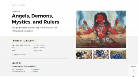 Sample of the event page during the visual design stage