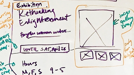 Sample of the event page design during the sketching stage
