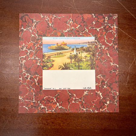 Found image on marbled paper