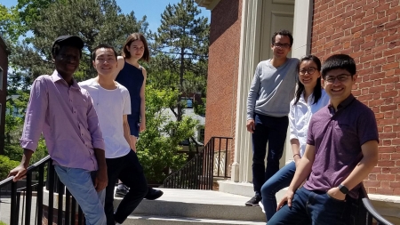 The 2017 undergraduate fellows on the steps of Houghton Library.
