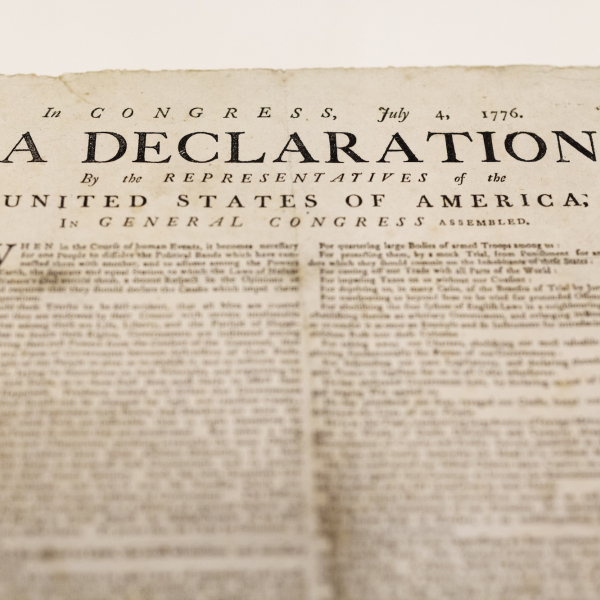 Photograph of the American Declaration of Independence