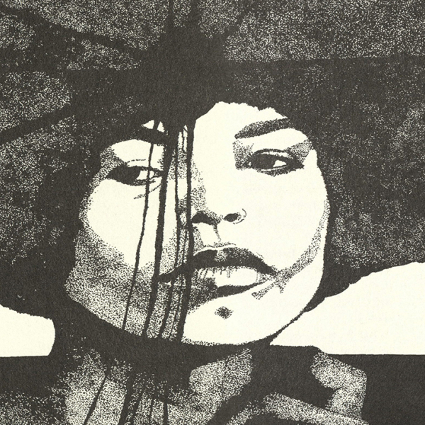 Drawing of Angela Davis from an Angela Davis broadside