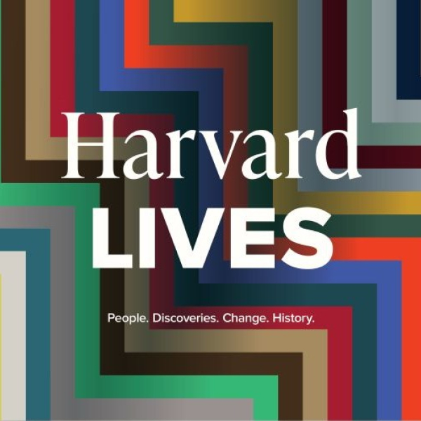 Decorative poster for exhibition, "Harvard Lives."