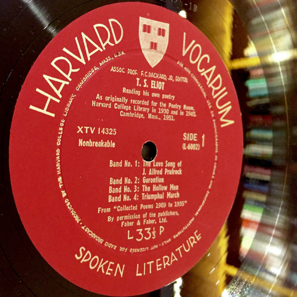 A Harvard Vocarium record from the Woodberry Poetry Room's audio-visual collection.