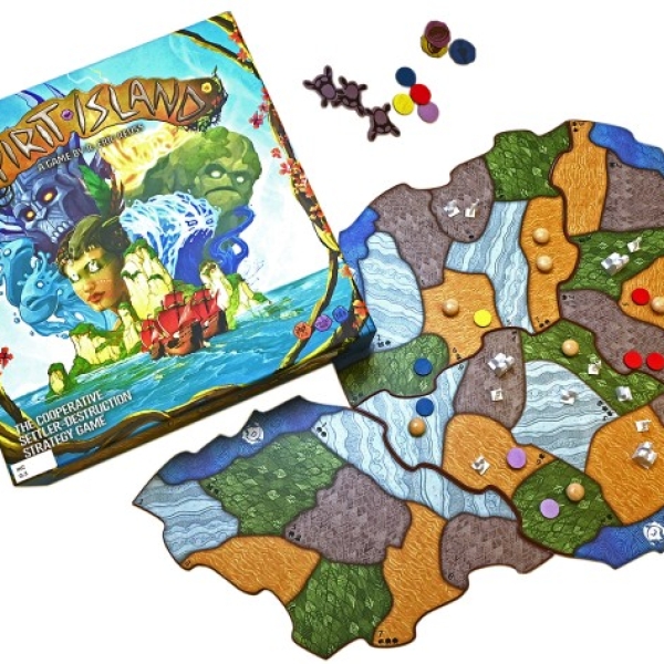 Board, box, and pieces for the game "Spirit Island"